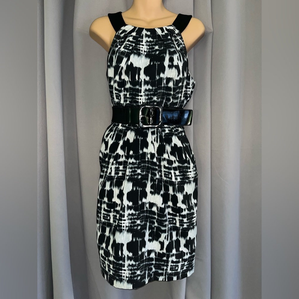 A. Byer Black and White Formal Belted Mini